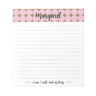 Anteckningsblocket Girly Rosa Tan Dots Mönster-skr Anteckningsblock