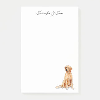 Anteckningsblocket Golden Retriever vattenfärgsill Post-it Block