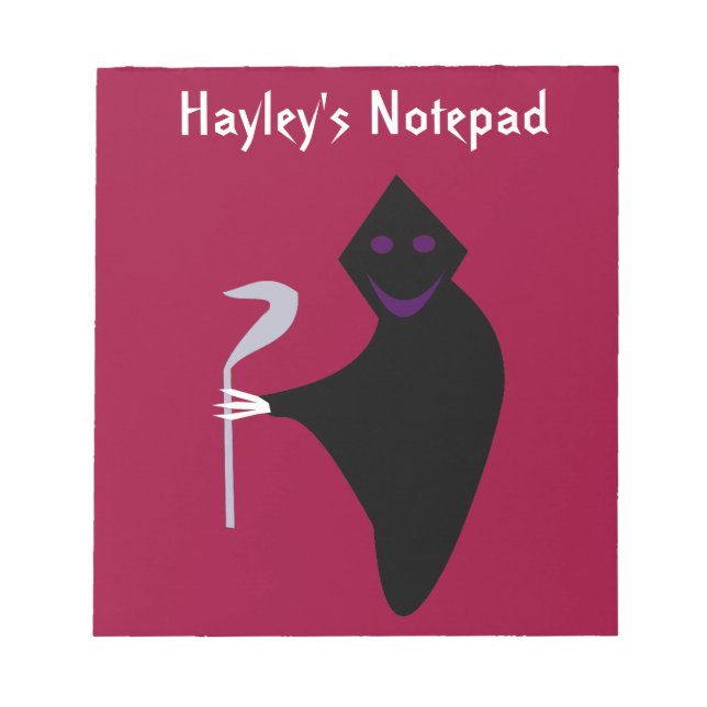 Anteckningsblocket Grim Reaper Halloween Anpassade Anteckningsblock (Framsida)