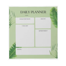 Anteckningsblocket grönt Löv Daily Planner