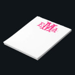 Anteckningsblocket Grunge Chic Personlig Monogram Anteckningsblock<br><div class="desc">Monogramdesign för Personlig av Chic i Rosa och vitt</div>