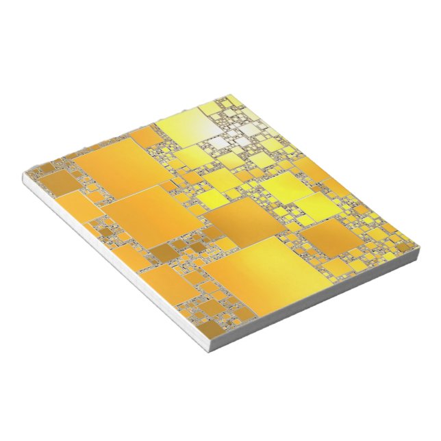 Anteckningsblocket gult och Orange i fyrkant Anteckningsblock (Vinklad)