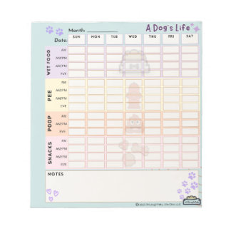 Anteckningsblocket hund Daily Tracker 40 sidor Sön Anteckningsblock