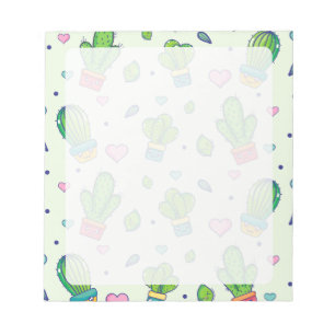 Anteckningsblocket Kawaii Cactus & Hearts Anteckningsblock