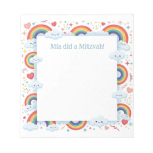 Anteckningsblocket Kawaii Rainbows Personlig Mitzv Anteckningsblock