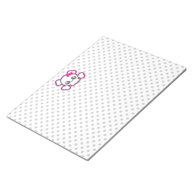 Anteckningsblocket Kawaii Rosa Ribbon Skull Anteckningsblock (Vinklad)