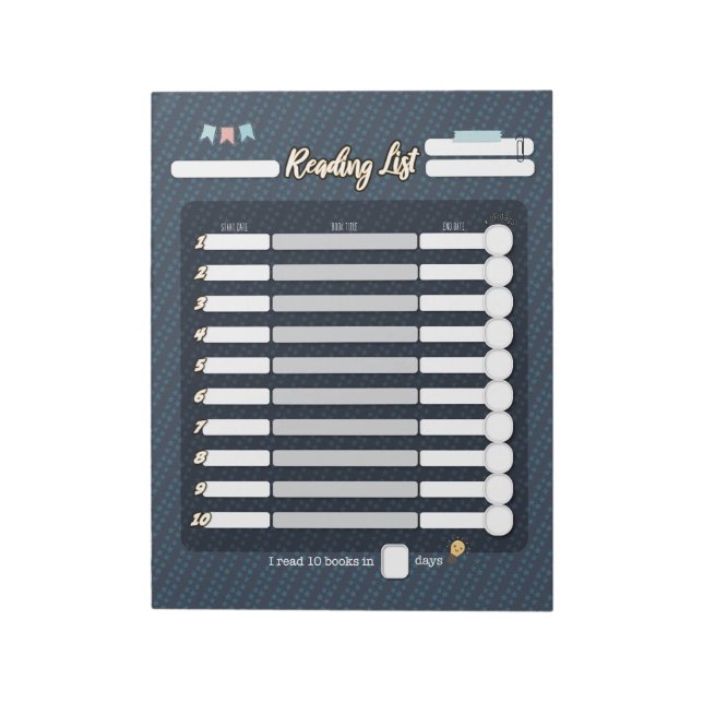 Anteckningsblocket KIDS-LÄSNINGSLISTA Anteckningsblock (Roterad)