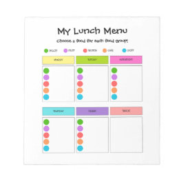 Anteckningsblocket Kids Lunch Planner med livsmede Anteckningsblock