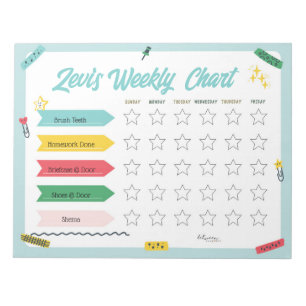 Anteckningsblocket Kids Weekly Chart Anteckningsblock