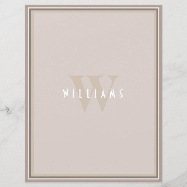 Anteckningsblocket Klassiskt Elegant Family Monogr (Framsida)