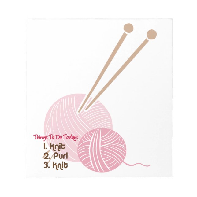 Anteckningsblocket Knitters to Do List Anteckningsblock (Framsida)