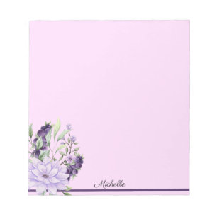 Anteckningsblocket Lavender Lila Blommigt ditt nam Anteckningsblock