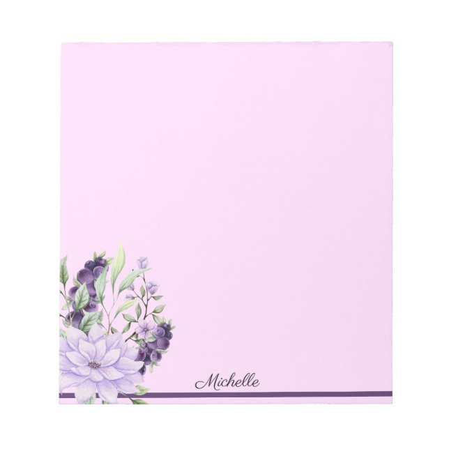 Anteckningsblocket Lavender Lila Blommigt ditt nam Anteckningsblock (Framsida)