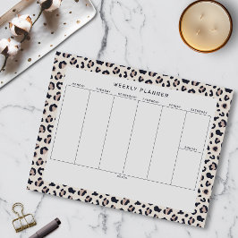 Anteckningsblocket Leopard Print Weekly Planner Te Anteckningsblock