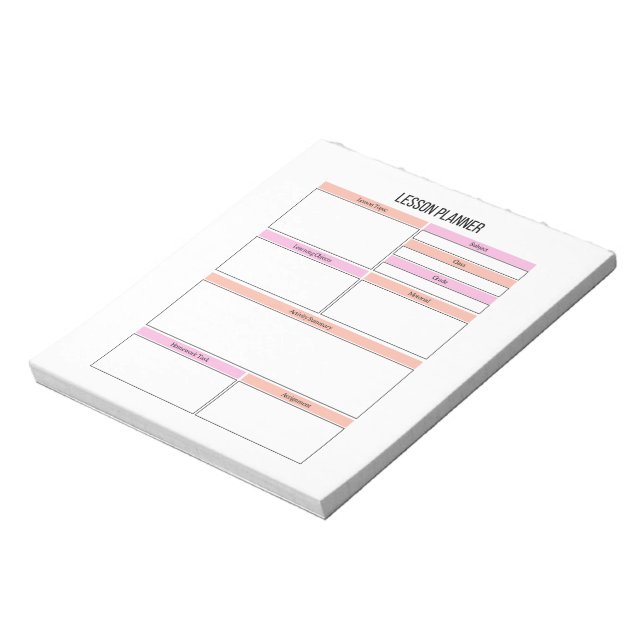 Anteckningsblocket Lesson Planner Teacher Anteckningsblock (Roterad)