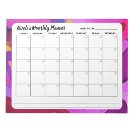 Anteckningsblocket lila Abstrakt månadskalender Anteckningsblock