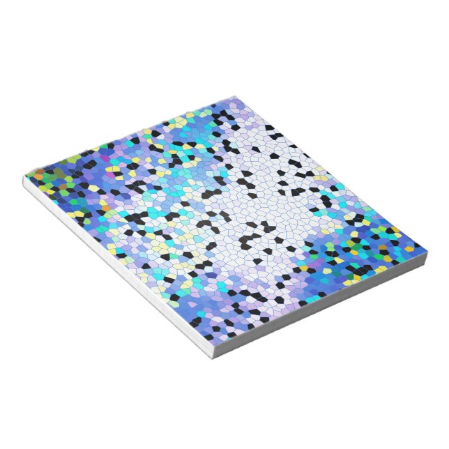 Anteckningsblocket lila Periwinkle Blue & Black Mo Anteckningsblock (Vinklad)