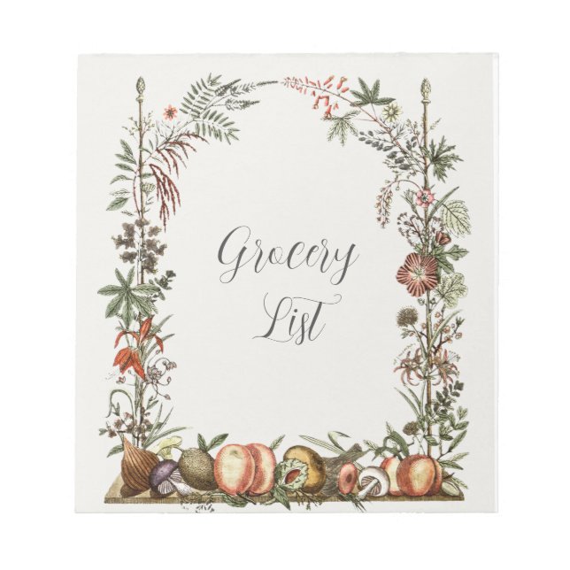 Anteckningsblocket livsmedel lista anteckningsblock (Framsida)