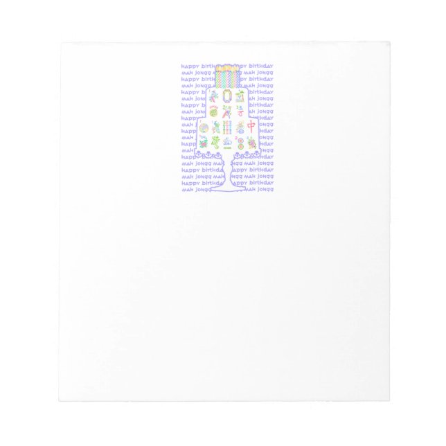 Anteckningsblocket Mah Jongg Cake Birthday Anteckningsblock (Framsida)