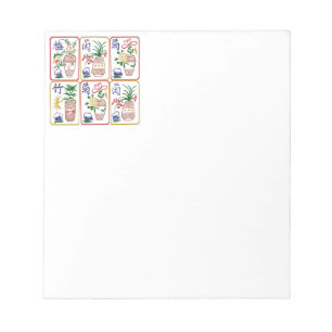 Anteckningsblocket Mah Jongg Flower Tiles Anteckningsblock