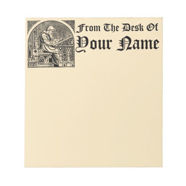 Anteckningsblocket Medieval Scriptorium Scribe Tem Anteckningsblock (Framsida)