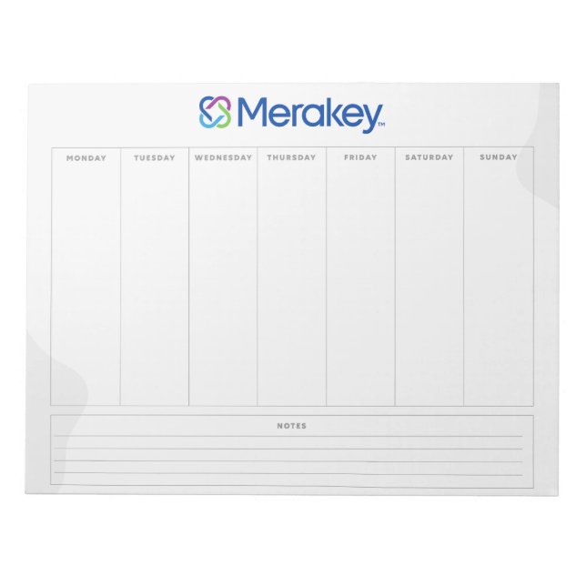 Anteckningsblocket Merakey Weekly Planner Anteckningsblock (Framsida)