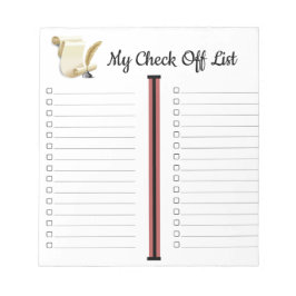 Anteckningsblocket Min lista över utcheckningar Anteckningsblock