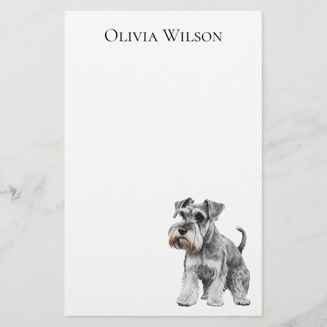 Anteckningsblocket Miniature schnauzer personlig Brevpapper (Framsida)