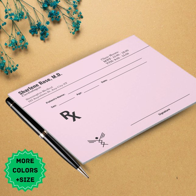 Anteckningsblocket Minimalistisk Anpassningsbar fö Anteckningsblock (Minimalist Custom Prescription Notepad – Editable RX Pad)
