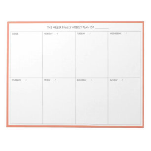 Anteckningsblocket Minimalistiskt modernt veckopro Anteckningsblock