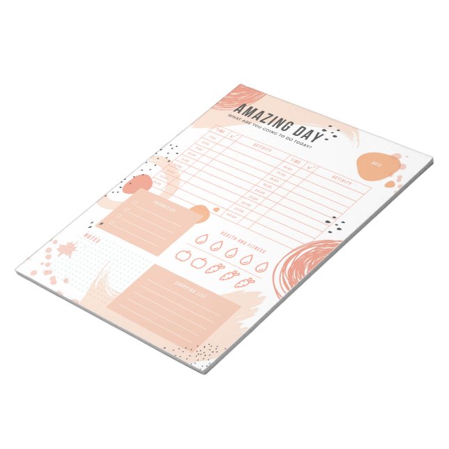 Anteckningsblocket Modern Beige-Peach Daily Planne Anteckningsblock (Vinklad)