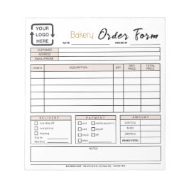 Anteckningsblocket Modern beställningsblankett för Anteckningsblock