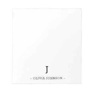 Anteckningsblocket Modern Elegant Monogram Black W Anteckningsblock