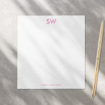 Anteckningsblocket Modern minimalistiskt monogramm Anteckningsblock<br><div class="desc">Anteckningsblocket Modern minimalistiskt monogrammat papper</div>
