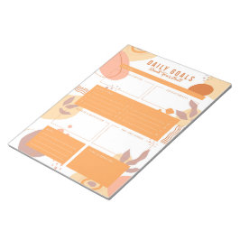 Anteckningsblocket Modern Orange-Beige Daily Goals Anteckningsblock