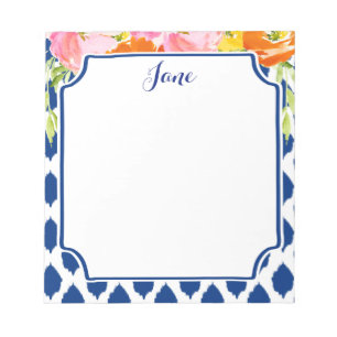 Anteckningsblocket Modern Watercolor Flowers Anteckningsblock