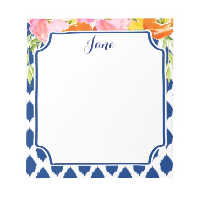 Anteckningsblocket Modern Watercolor Flowers Anteckningsblock (Framsida)