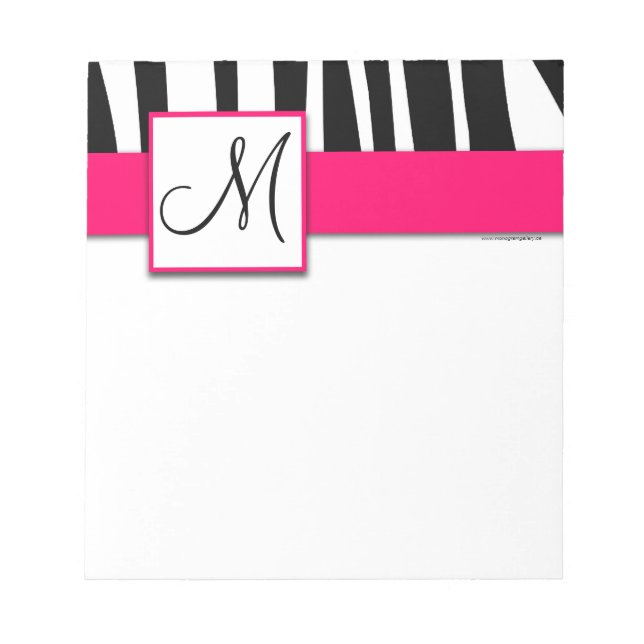 Anteckningsblocket Monogram Black Zebra ränder Sho Anteckningsblock (Framsida)
