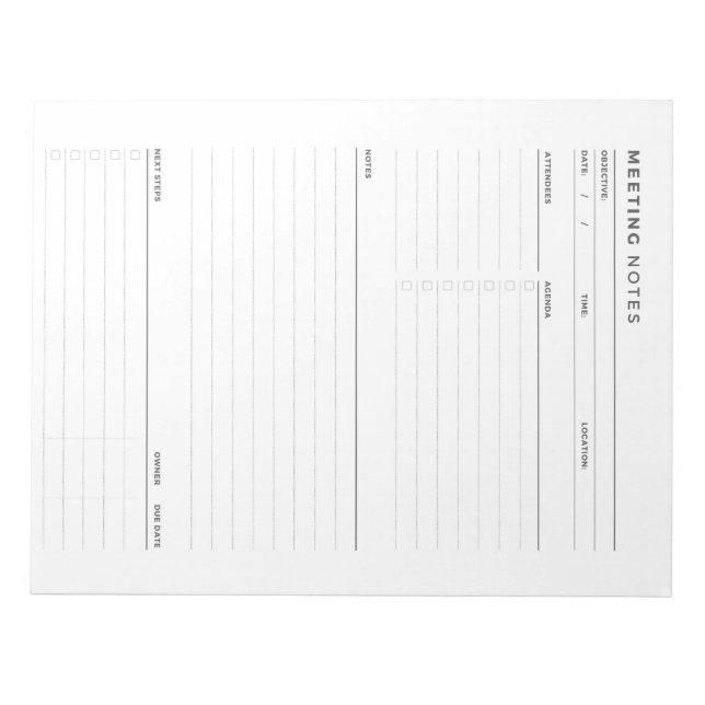 Anteckningsblocket Mötesanteckningar, Anteckningsb Anteckningsblock (Framsida)