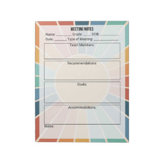 Anteckningsblocket Mötesanteckningar - Sol Anteckningsblock