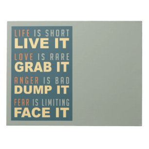 Anteckningsblocket Motivational Life Advice Anteckningsblock