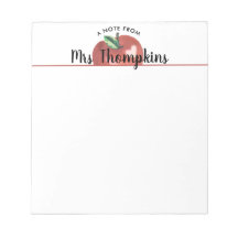 Anteckningsblocket Namn för Läraräpple Heart Red S