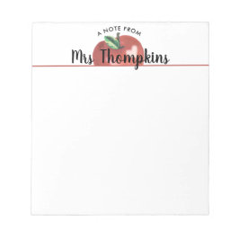 Anteckningsblocket Namn för Läraräpple Heart Red S Anteckningsblock