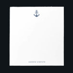Anteckningsblocket Nautical Navy Blue Anchor Monog Anteckningsblock<br><div class="desc">Anteckningsblocket Nautical Navy Blue Anchor Monogram. Ett anpassade-anteckningsblock med marinblå ankarpunkt. Anpassa det här nautiska anteckningsblocket genom att lägga till egna uppgifter.</div>