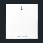 Anteckningsblocket Nautical Navy Blue Anchor Monog Anteckningsblock<br><div class="desc">Anteckningsblocket Nautical Navy Blue Anchor Monogram. Ett anpassade-anteckningsblock med marinblå ankarpunkt. Anpassa det här nautiska anteckningsblocket genom att lägga till egna uppgifter.</div>