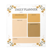 Anteckningsblocket orange Blommigt Daily Planner