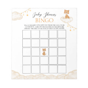 Anteckningsblocket orange Cute Fox Baby Shower Bin Anteckningsblock
