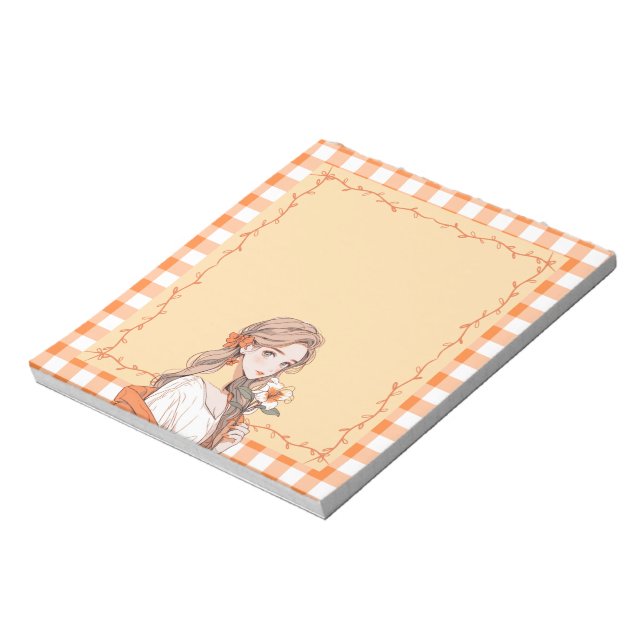 Anteckningsblocket orange Simple Cute Anime Boho Anteckningsblock (Roterad)