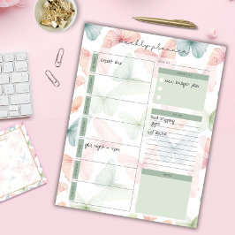Anteckningsblocket Pastel Butterfly Weekly Planner Anteckningsblock