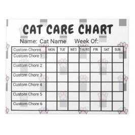 Anteckningsblocket Paw Print Mönster Cat Care Chor Anteckningsblock